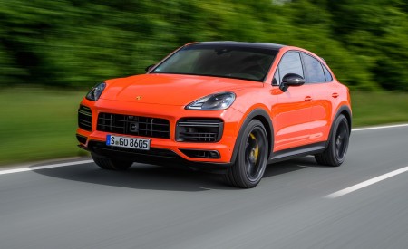 2020 Porsche Cayenne Turbo Coupe (Color: Lava Orange) Front Three-Quarter Wallpapers 450x275 (36)