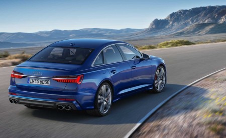 2019 Audi S6 Sedan TDI (Color: Navarra Blue) Rear Three-Quarter Wallpapers 450x275 (6)
