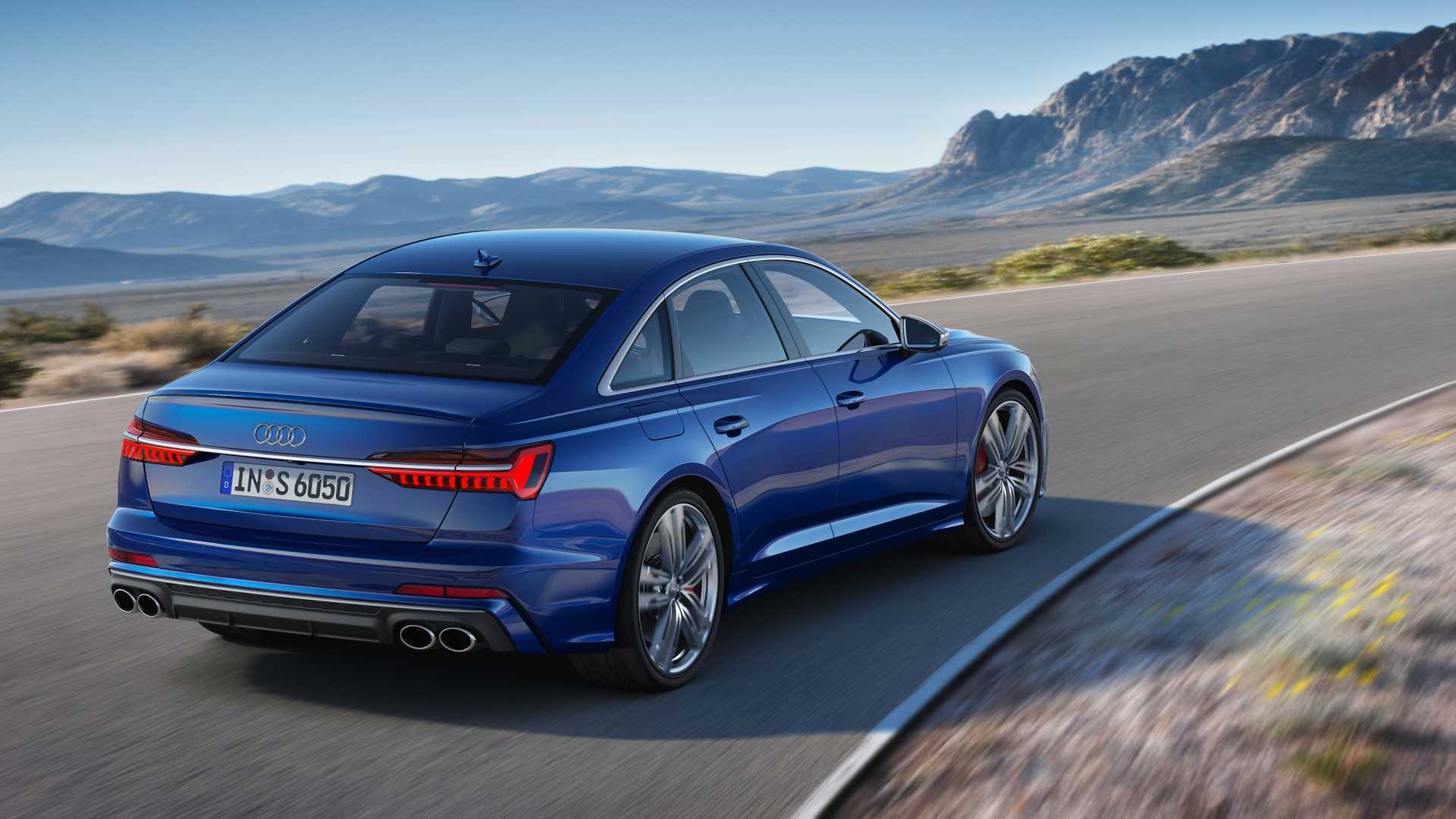 2019 Audi S6 Sedan TDI (Color: Navarra Blue) Rear Three-Quarter Wallpapers (6)