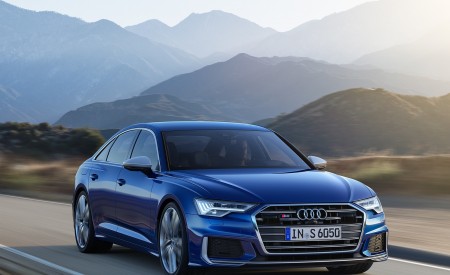 2020 Audi S6 Sedan TDI (Color: Navarra Blue) Front Three-Quarter Wallpapers 450x275 (2)