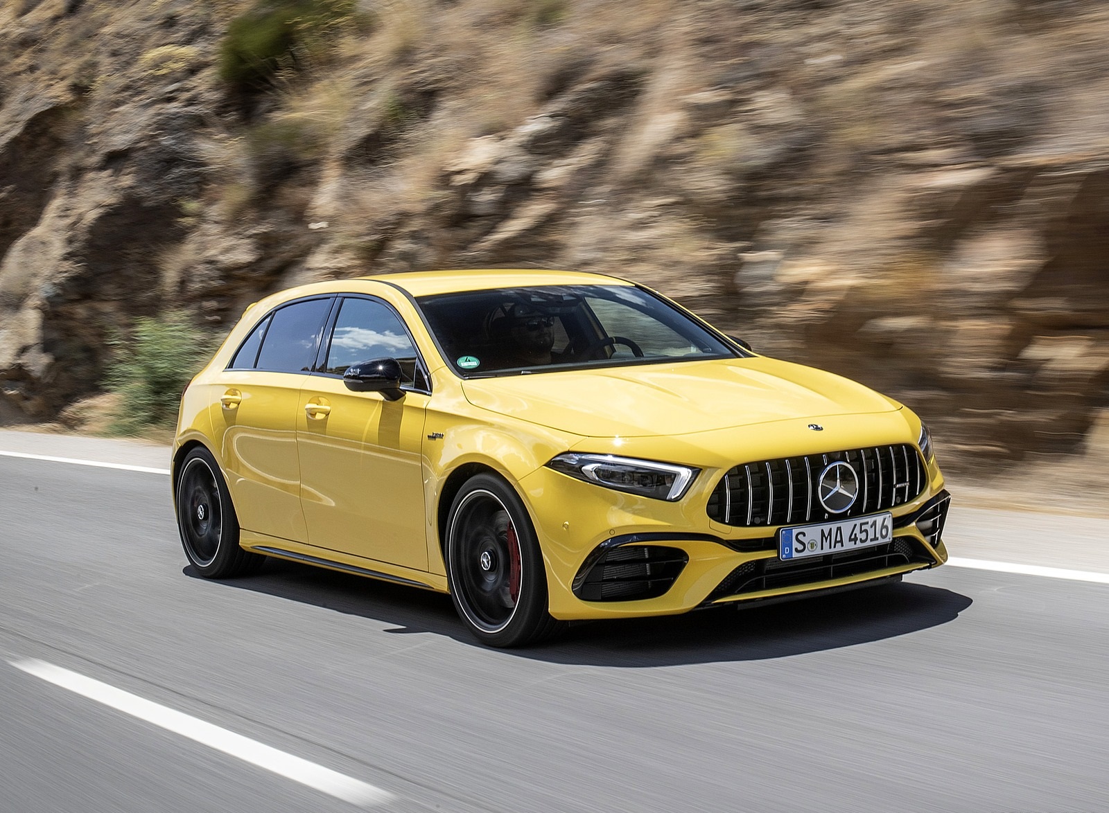 2020 Mercedes-AMG A 45 S 4MATIC+ (Color: Sun Yellow) Front Three-Quarter Wallpapers (4)