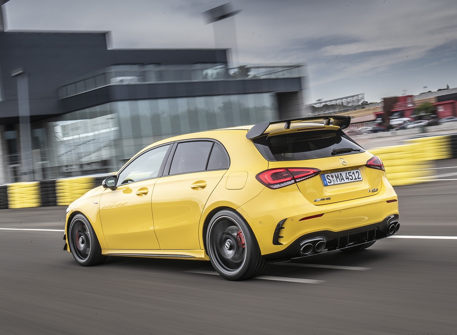 2020 Mercedes-AMG A 45 S 4MATIC+ (Color: Sun Yellow) Rear Three-Quarter Wallpapers (6)