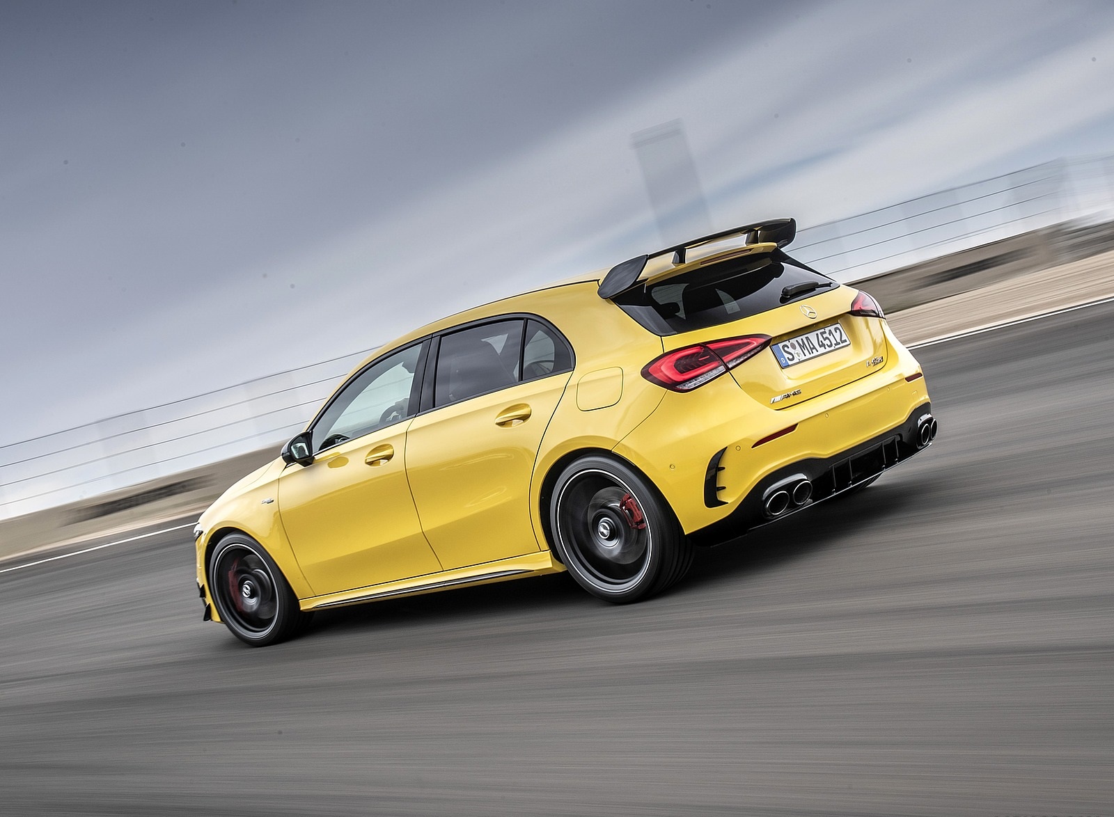 2020 Mercedes-AMG A 45 S 4MATIC+ (Color: Sun Yellow) Rear Three-Quarter Wallpapers (7)
