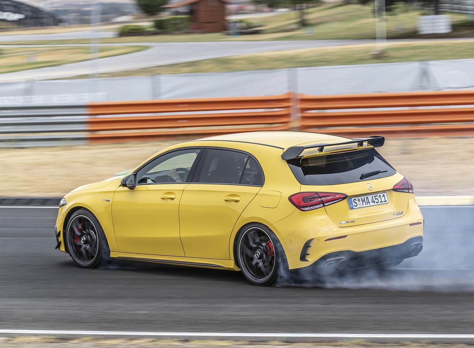 2020 Mercedes-AMG A 45 S 4MATIC+ (Color: Sun Yellow) Rear Three-Quarter Wallpapers (11)