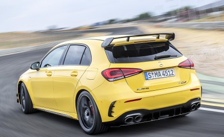 2020 Mercedes-AMG A 45 S 4MATIC+ (Color: Sun Yellow) Rear Three-Quarter Wallpapers 450x275 (7)
