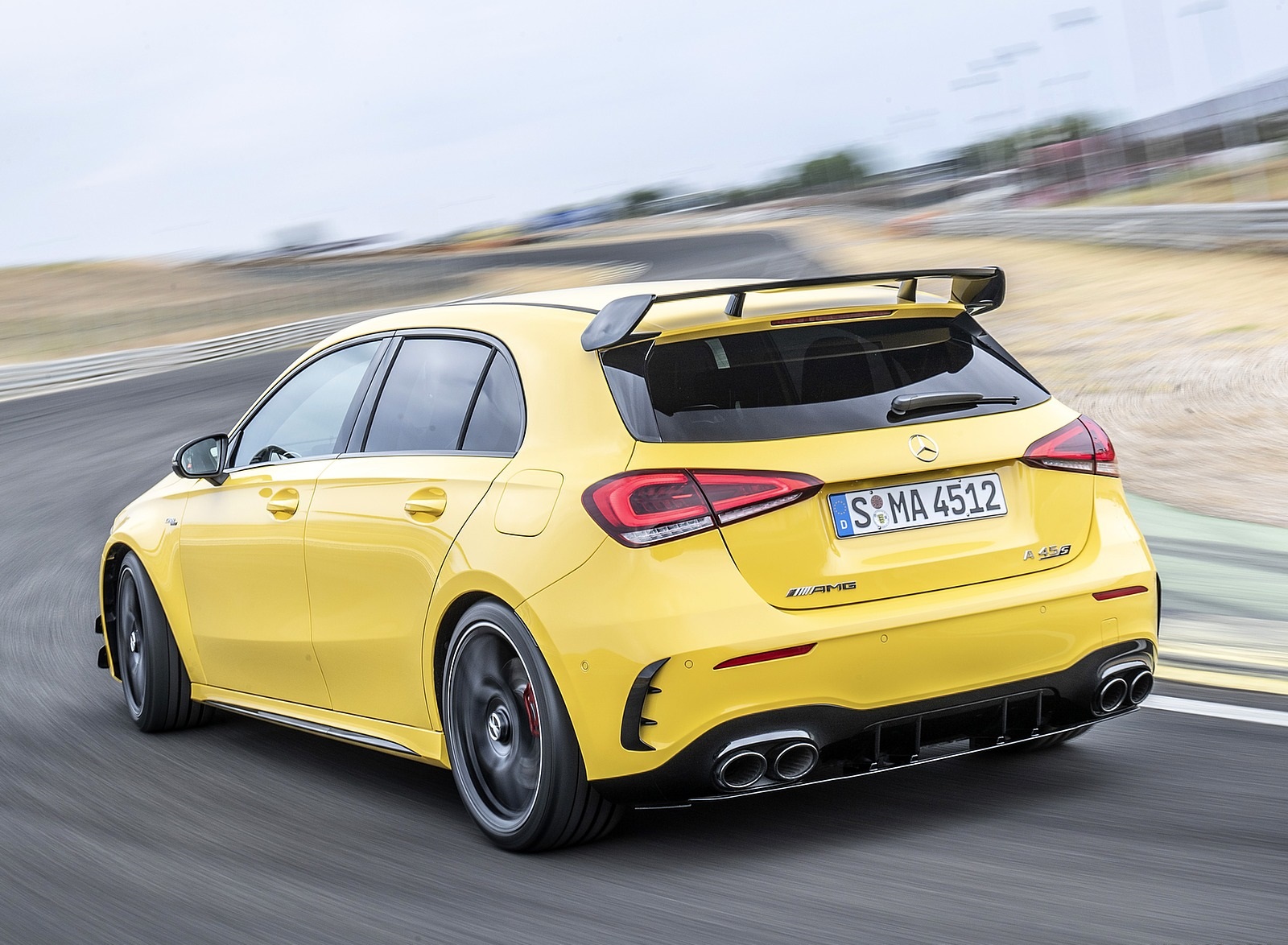 2020 Mercedes-AMG A 45 S 4MATIC+ (Color: Sun Yellow) Rear Three-Quarter Wallpapers (8)