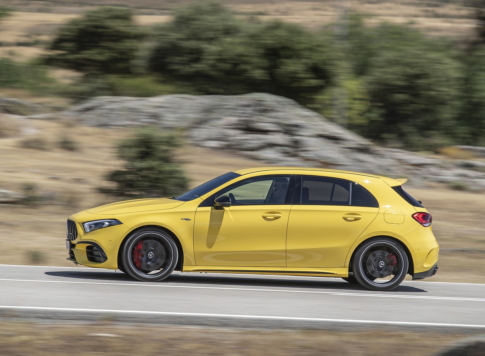 2020 Mercedes-AMG A 45 S 4MATIC+ (Color: Sun Yellow) Side Wallpapers (12)