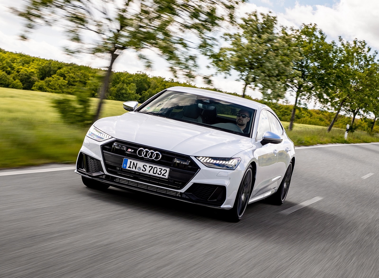 2020 Audi S7 Sportback TDI (Color: Glacier White) Front Wallpapers  #13 of 88