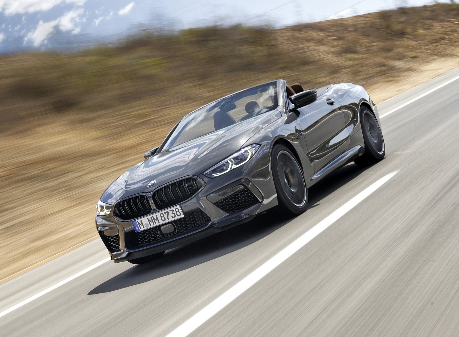 2020 BMW M8 Competition Convertible (Color: Brands Hatch Grey) Front Three-Quarter Wallpapers (2)