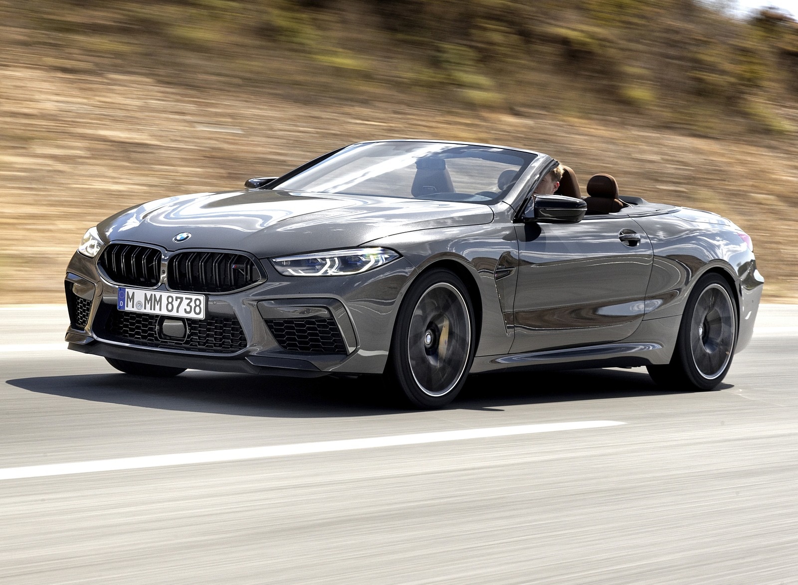 2020 BMW M8 Competition Convertible (Color: Brands Hatch Grey) Front Three-Quarter Wallpapers (3)