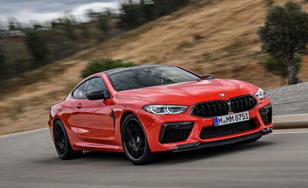 2020 BMW M8 Competition Coupe (Color: Fire Red) Front Three-Quarter Wallpapers 450x275 (49)