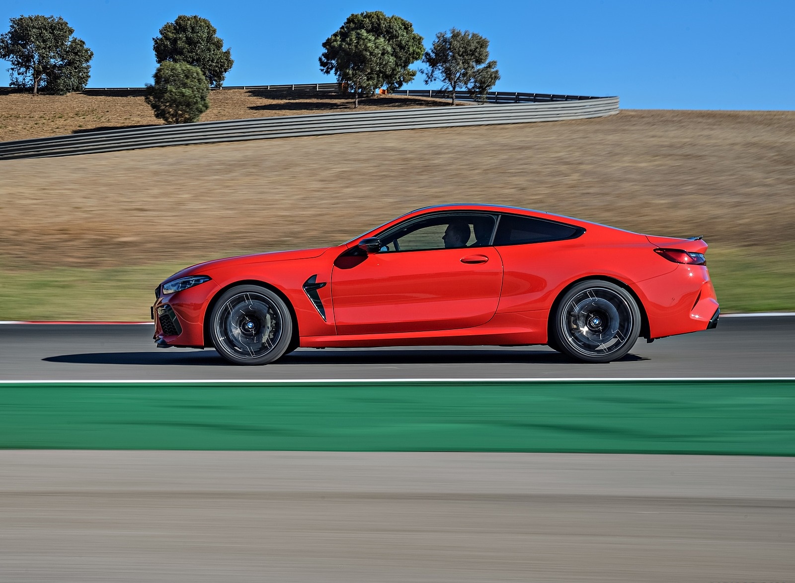 2020 BMW M8 Competition Coupe (Color: Fire Red) Side Wallpapers #31 of 305