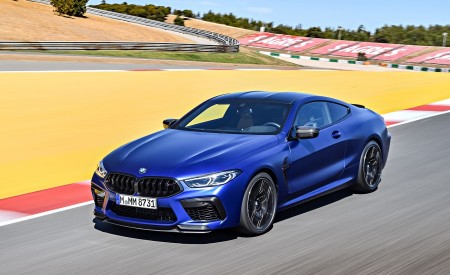 2020 BMW M8 Competition Coupe (Color: Frozen Marina Bay Blue) Front Three-Quarter Wallpapers 450x275 (148)