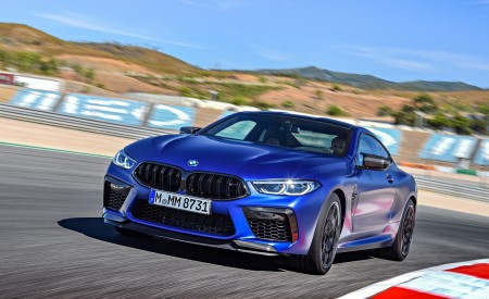 2020 BMW M8 Competition Coupe (Color: Frozen Marina Bay Blue) Front Three-Quarter Wallpapers 450x275 (108)