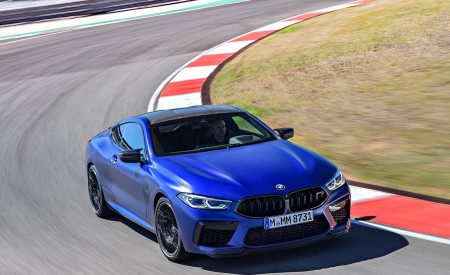 2020 BMW M8 Competition Coupe (Color: Frozen Marina Bay Blue) Front Three-Quarter Wallpapers 450x275 (138)