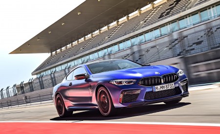 2020 BMW M8 Competition Coupe (Color: Frozen Marina Bay Blue) Front Three-Quarter Wallpapers 450x275 (126)