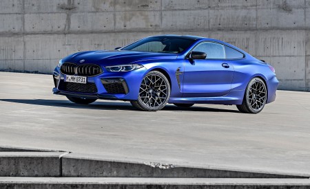 2020 BMW M8 Competition Coupe (Color: Frozen Marina Bay Blue) Front Three-Quarter Wallpapers 450x275 (187)