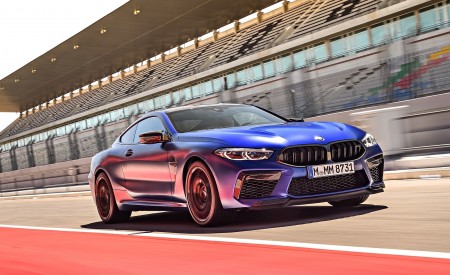 2020 BMW M8 Competition Coupe (Color: Frozen Marina Bay Blue) Front Three-Quarter Wallpapers 450x275 (128)