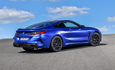 2020 BMW M8 Competition Coupe (Color: Frozen Marina Bay Blue) Rear Three-Quarter Wallpapers 450x275 (190)
