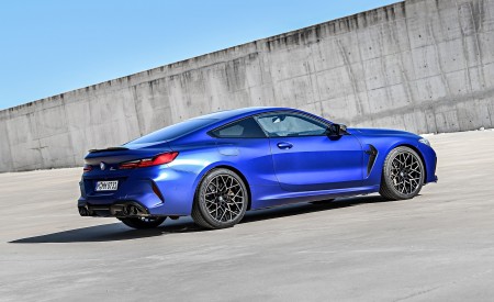 2020 BMW M8 Competition Coupe (Color: Frozen Marina Bay Blue) Rear Three-Quarter Wallpapers 450x275 (191)