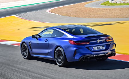 2020 BMW M8 Competition Coupe (Color: Frozen Marina Bay Blue) Rear Three-Quarter Wallpapers 450x275 (153)