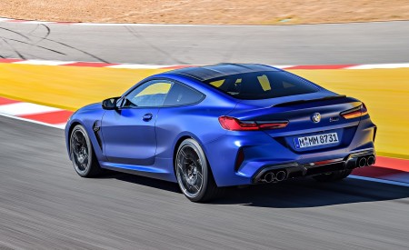 2020 BMW M8 Competition Coupe (Color: Frozen Marina Bay Blue) Rear Three-Quarter Wallpapers 450x275 (154)
