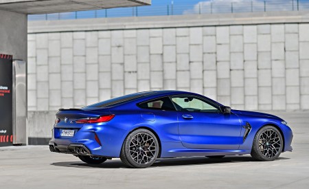 2020 BMW M8 Competition Coupe (Color: Frozen Marina Bay Blue) Rear Three-Quarter Wallpapers 450x275 (167)