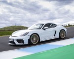 2020 Porsche 718 Cayman GT4 (Color: Carrara White Metallic) Front Three-Quarter Wallpapers 150x120