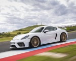 2020 Porsche 718 Cayman GT4 (Color: Carrara White Metallic) Front Three-Quarter Wallpapers 150x120