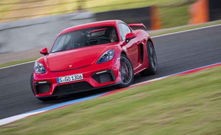 2020 Porsche 718 Cayman GT4 (Color: Guards Red) Front Wallpapers 450x275 (4)