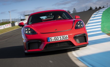 2020 Porsche 718 Cayman GT4 (Color: Guards Red) Front Wallpapers 450x275 (6)