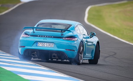 2020 Porsche 718 Cayman GT4 (Color: Miami Blue) Rear Wallpapers 450x275 (102)