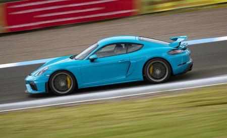 2020 Porsche 718 Cayman GT4 (Color: Miami Blue) Side Wallpapers 450x275 (103)