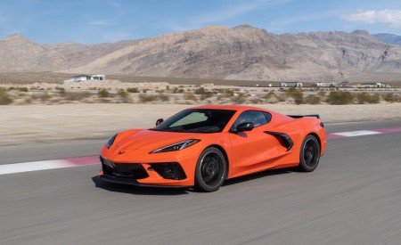 2020 Chevrolet Corvette Stingray (Color: Sebring Orange Tintcoat) Front Three-Quarter Wallpapers 450x275 (6)