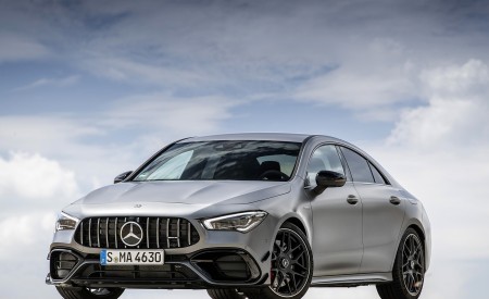 2020 Mercedes-AMG CLA 45 (Color: Designo Mountain Gray Magno) Front Three-Quarter Wallpapers 450x275 (28)