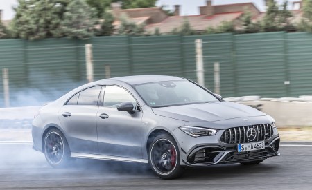 2020 Mercedes-AMG CLA 45 (Color: Designo Mountain Gray Magno) Front Three-Quarter Wallpapers 450x275 (18)