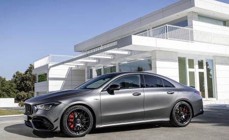 2020 Mercedes-AMG CLA 45 (Color: Designo Mountain Gray Magno) Front Three-Quarter Wallpapers 450x275 (41)