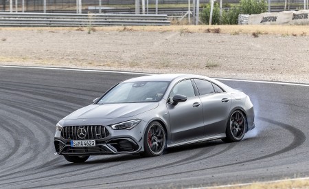 2020 Mercedes-AMG CLA 45 (Color: Designo Mountain Gray Magno) Front Three-Quarter Wallpapers 450x275 (19)