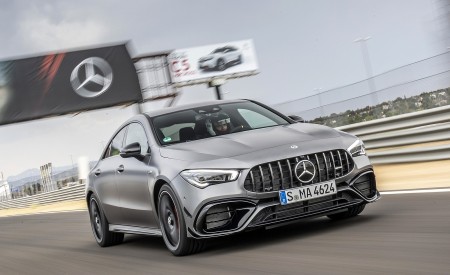 2020 Mercedes-AMG CLA 45 (Color: Designo Mountain Gray Magno) Front Three-Quarter Wallpapers 450x275 (21)