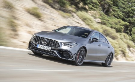 2020 Mercedes-AMG CLA 45 (Color: Designo Mountain Gray Magno) Front Three-Quarter Wallpapers 450x275 (32)
