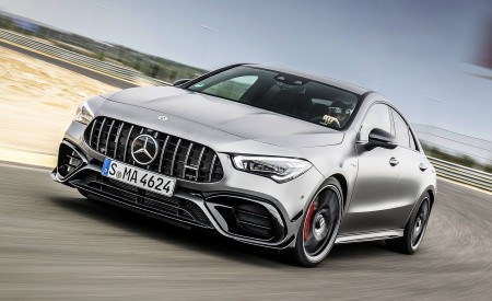 2020 Mercedes-AMG CLA 45 (Color: Designo Mountain Gray Magno) Front Three-Quarter Wallpapers 450x275 (22)