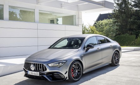 2020 Mercedes-AMG CLA 45 (Color: Designo Mountain Gray Magno) Front Three-Quarter Wallpapers 450x275 (33)