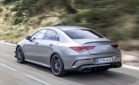 2020 Mercedes-AMG CLA 45 (Color: Designo Mountain Gray Magno) Rear Three-Quarter Wallpapers 450x275 (36)