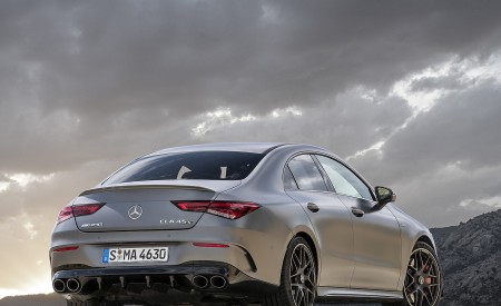 2020 Mercedes-AMG CLA 45 (Color: Designo Mountain Gray Magno) Rear Three-Quarter Wallpapers 450x275 (37)