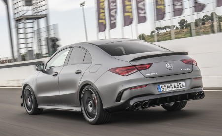 2020 Mercedes-AMG CLA 45 (Color: Designo Mountain Gray Magno) Rear Three-Quarter Wallpapers 450x275 (26)