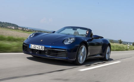 2020 Porsche 911 Carrera Cabriolet (Color: Gentian Blue Metallic) Front Three-Quarter Wallpapers 450x275 (13)