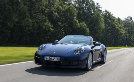 2020 Porsche 911 Carrera Cabriolet (Color: Gentian Blue Metallic) Front Wallpapers 450x275 (19)
