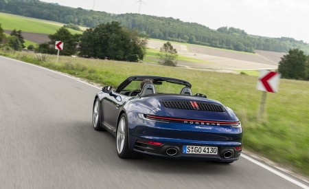 2020 Porsche 911 Carrera Cabriolet (Color: Gentian Blue Metallic) Rear Wallpapers 450x275 (7)