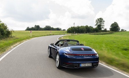 2020 Porsche 911 Carrera Cabriolet (Color: Gentian Blue Metallic) Rear Wallpapers 450x275 (8)