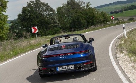 2020 Porsche 911 Carrera Cabriolet (Color: Gentian Blue Metallic) Rear Wallpapers 450x275 (9)
